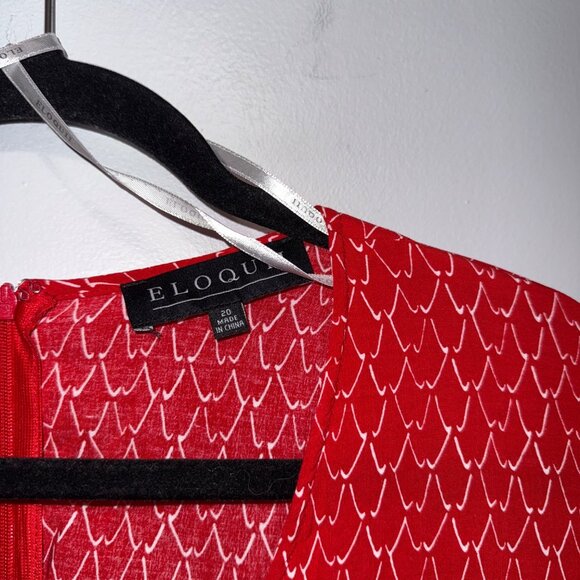 Eloquii Red & White Tassel Trim Boho Romper Size 20 - Picture 3 of 5